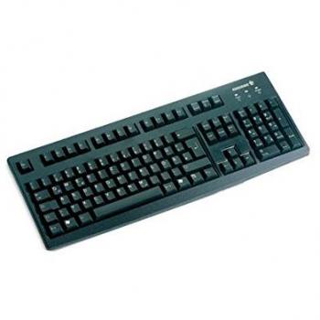 CHERRY G83-6104, Internationales Layout, QWERTY Tastatur, kabelgebundene Tastatur, angenehm Weiche Tasten-Betätigung, kompakt, langlebig, recyclingfähig, Hellgrau