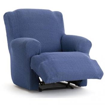 Funda para Sofá Eysa JAZ Azul 80 x 120 x 110 cm, bielástica, premium, ideal para sofás y sillones relax de tamaño XL