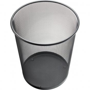 Cesto de papel 23 l con decoración perforada, H350xØ295 mm, acero negro Helit