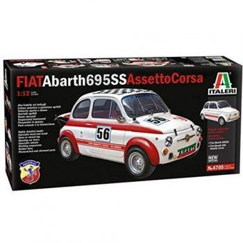 Italeri 4705 1:12 Fiat Abarth 695 SS/Assetto Corsa Model Building Kit, Unlackiert