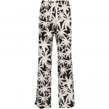 Palm Angels Men's Allover Logo Loose Fit Trousers in Black | Size 48 | PMCA143R24FAB001