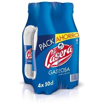 La Casera Gaseosa - Bebida refrescante con burbujas, 4 botellas x 500 ml