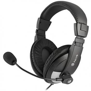 NGS MSX9 Pro - Auricular con Diadema Acolchada, con Control de Volumen hasta 20 Hz, con Micrófono y Conexión Jack 3,5MM