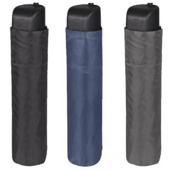 Perletti Paraguas Hombre 54/8 Negro/Azul/Gris - Apertura Rápida