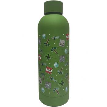 Botella de Acero Inoxidable Minecraft 500ml - Verde
