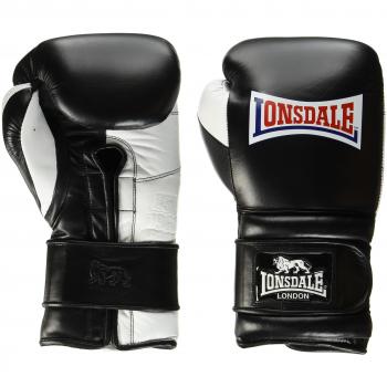 Lonsdale Barn Burner Guantes de boxeo, todo el año, unisex, color negro/blanco, tamaño 18 oz