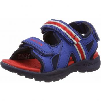 Geox J GLEEFUL Boy A, Sandalias con Punta Abierta Niños, Royal/Red C0833, 29 EU