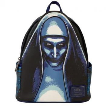 Mini Mochila La Monja Loungefly 26cm - GWD Terror para cosplay, diseño exclusivo de WB, con detalles en relieve y correas ajustables