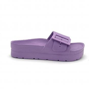 Sandalia de goma para la playa con hebilla ajustable marca Kelara - Chanclas de mujer de goma con plataforma