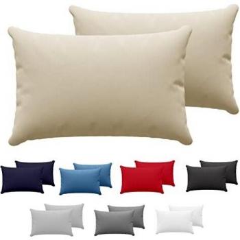 Dreamzie Juego de 2 x Fundas de Almohada 40x60 cm Beige 100% Algodon Jersey - Funda de Almohada Algodon 40x60 - Funda Cojin para Cama 40x60 - Protector de Almohada