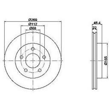 Disco de freno Textar 92098400 ventilado 269mm trasero para Audi A8