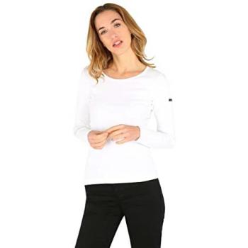 Armor-Lux Women's Annaïg T-Shirt, White, Size UK 24
