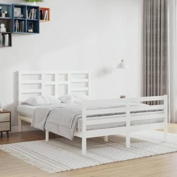 Estructura de cama de madera maciza de pino blanca 120x200 cm
