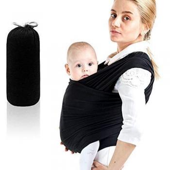 SaponinTree Fular Portabebés Elástico Gris Portador de Bebé, Pañuelo de 100% de Algodón, Porteo Seguro y Ergonómico Durante la Lactancia, Para Padres Unisex