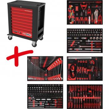 Carro de herramientas KS TOOLS Performanceplus P15 con 338 herramientas en 6 cajones