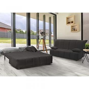 Sofá cama Alisee de Talamo Italia, Sofá de 2 plazas, 100% Made in Italy, apertura trolley, tela acolchada, incluye almohadas