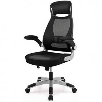 IntimaTe WM Heart Giratoria de Oficina Silla de Escritorio de Malla con Reposacabezas, Ergonómica Mecanismo Sincronizado Altura Ajustable 115.5-125cm, Negro