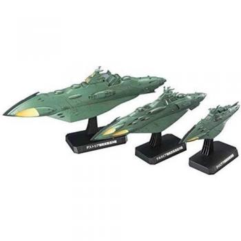 Kit de Modelo Espacial Yamato 2202 - Nave Gamirasu Imperio 1/1000 Color Verde