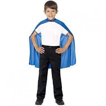 Smiffy's-44078 Capa, Longitud Media, Color Azul, One Size