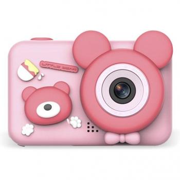 Cámara digital para niños DAM, diseño Oso, 26mpx fotos, video FHD, pantalla 2 pulgadas, incluye trípode con función grip, dimensiones 8x5x6.2 cm