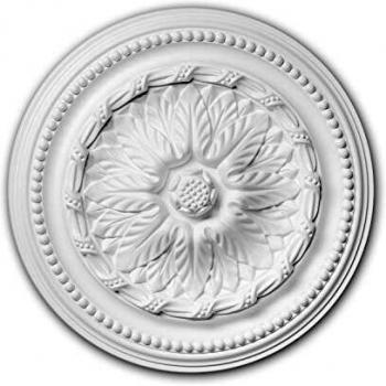 Rosetón Decorativo Neoimperio Profhome - Elemento para Techo Blanco Ø 40 cm