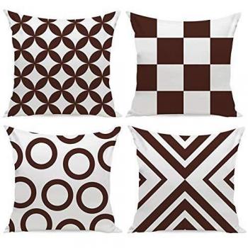 HuifengS New Living Series Funda de cojín para sofá, Cama o sofá, diseño geométrico, 45 x 45 cm, 4 Unidades