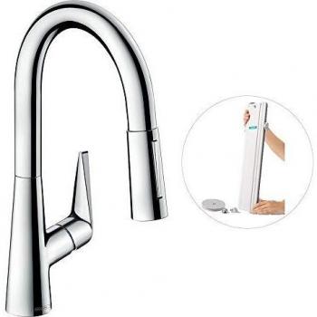 Grifo de cocina Hansgrohe Talis M51 160 sBox con rociador cromado de 2 chorros y ducha extraíble