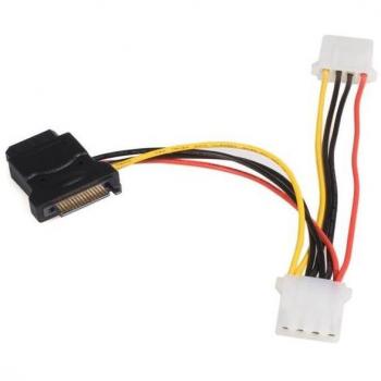 StarTech.com SATA to LP4 Power Cable Adapter with 2 Additional LP4 - Power adapter - 4 pin internal power (F) to SATA power (M) - 5.9 in - black - LP4SATAFM2L