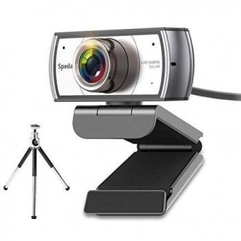 Spedal Webcam con Trípode, Cámara Web de Gran Angular de 120 Grados, Webcam de Transmisión en Vivo HD 1080P/30fps para Xbox OBS XSplit Skype, Compatible para Mac OS Windows 10/8/7