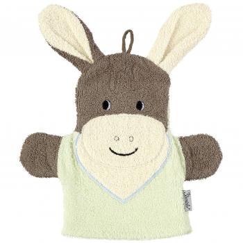 Sterntaler 96384 2 en 1: Manopla y marioneta Burro Emmi de rizo