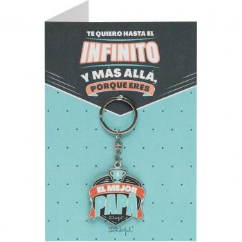 Postal con llavero Te quiero hasta el infinito y más allá, porque eres el mejor papá de Mr. Wonderful