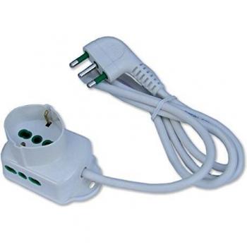 Multipresa Blanca 3 Tomas Bipasso + Schuko 1,5 m 42105