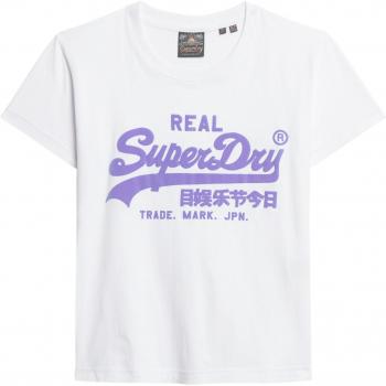 Superdry Camiseta Gráfica Neón de Corte Ajustado para Mujer en Blanco