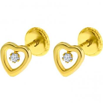 Pendientes Time Road LG00098/5 Corazón de Oro 9k para Mujer Infantil