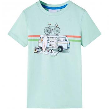 Camiseta infantil verde menta claro 92