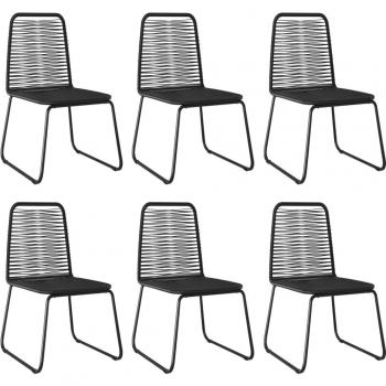 vidaXL Outdoor Chairs 6 pcs Poly Rattan Black