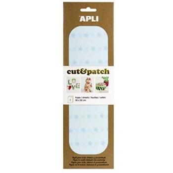APLI - Papel Cut&Patch Estrella azul pastel 3 hojas