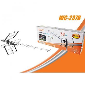 Antena TV UHF DVB-T DVB-T2 Digital Exterior Amplificada HDTV LTE 38dBi WC-237B