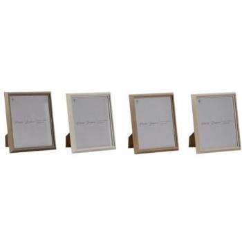 Marco de Fotos Escandinavo Home ESPRIT Marrón Beige Crema Natural Cristal Madera MDF 23,5 x 2,8 x 28,5 cm (4 Unidades)