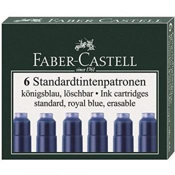 Faber-Castell Estuche de 6 Cartuchos de Tinta Borrable Azul Royal para Pluma