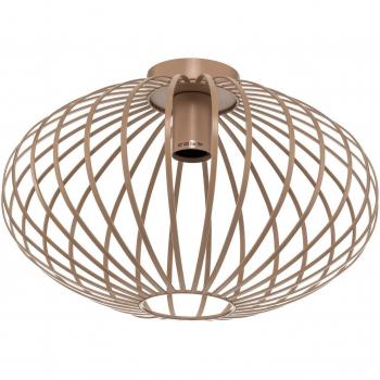 Plafón de techo Lindby Maivi, moderno, beige, 40 cm, hierro, diseño en jaula, para salón y comedor, 1 lámpara E27