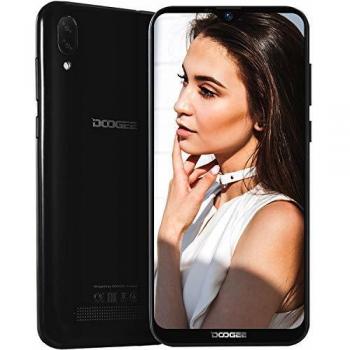 Telefonos Movils Libres, 2019 DOOGEE X90 Android 8.1 Smartphones Libres Doble Sim 3G, 19:9 Pantalla 6.1, Quad Core 1Go RAM 16Go ROM, Batería 3400mAh, Cámara Doble 8MP+5MP, Face ID, Negro