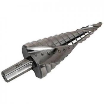 Sealey AK4748 HSS 4341 Step Drill Bit 4-30mm Spiral Flute