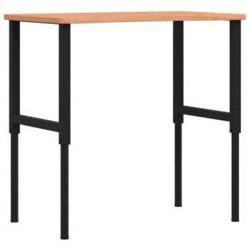 Banco de trabajo madera maciza de haya 100x(55-60)x(71,5-98) cm
