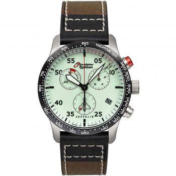 Zeppelin Eurofighter Chronograph Leather Strap Beige Dial Quartz 7298-5