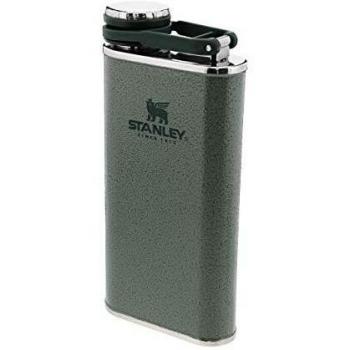 Stanley Classic Wide Mouth Flask 0.23L / 8OZ Hammertone Green with Never-Lose Cap – Petaca de Acero Inoxidable de Boca Ancha Para Llenar y Verter Fácilmente - Petaca Anti-Fugas Sin BPA