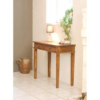 Escritorio MACABANE de madera de teca marrón con 2 cajones - 89x40x78 cm