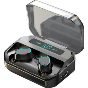 Auriculares TWS M8 Bluetooth Inalámbricos con Caja de Carga 2200mAh, Deportivos Impermeables, Pantalla Digital y Micrófono