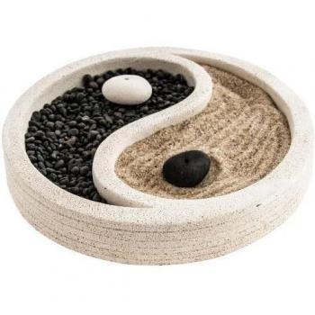 Berk KH-885 Feng Shui - Jardín zen, diseño de ying yang, color blanco