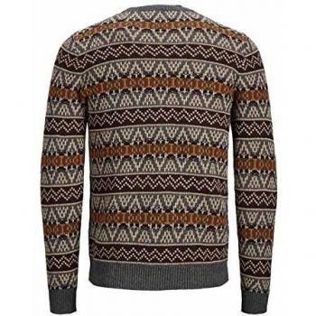 Maglia Jack & Jones Howel Uomo Marrone Girocollo in Fantasia 12159202 XXL